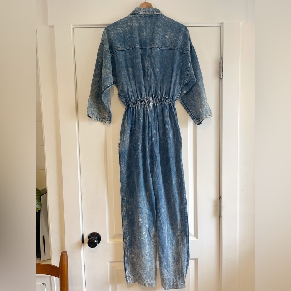 Vintage 80s Ideas Acid Wash Denim Jumpsuit - M - Picture 7 of 7